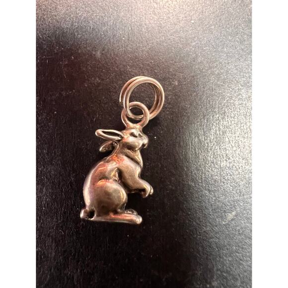 Vintage Sterling Silver MCM Rabbit Charm Bunny Pendant Jewelry Fine Silver - Picture 11 of 16